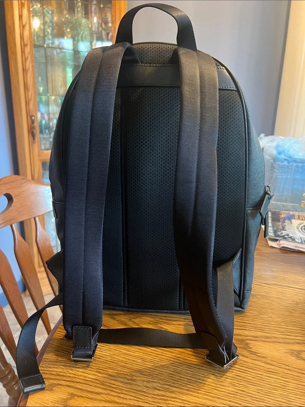 Michael Kors Black and Grey MK Monogram Backpack